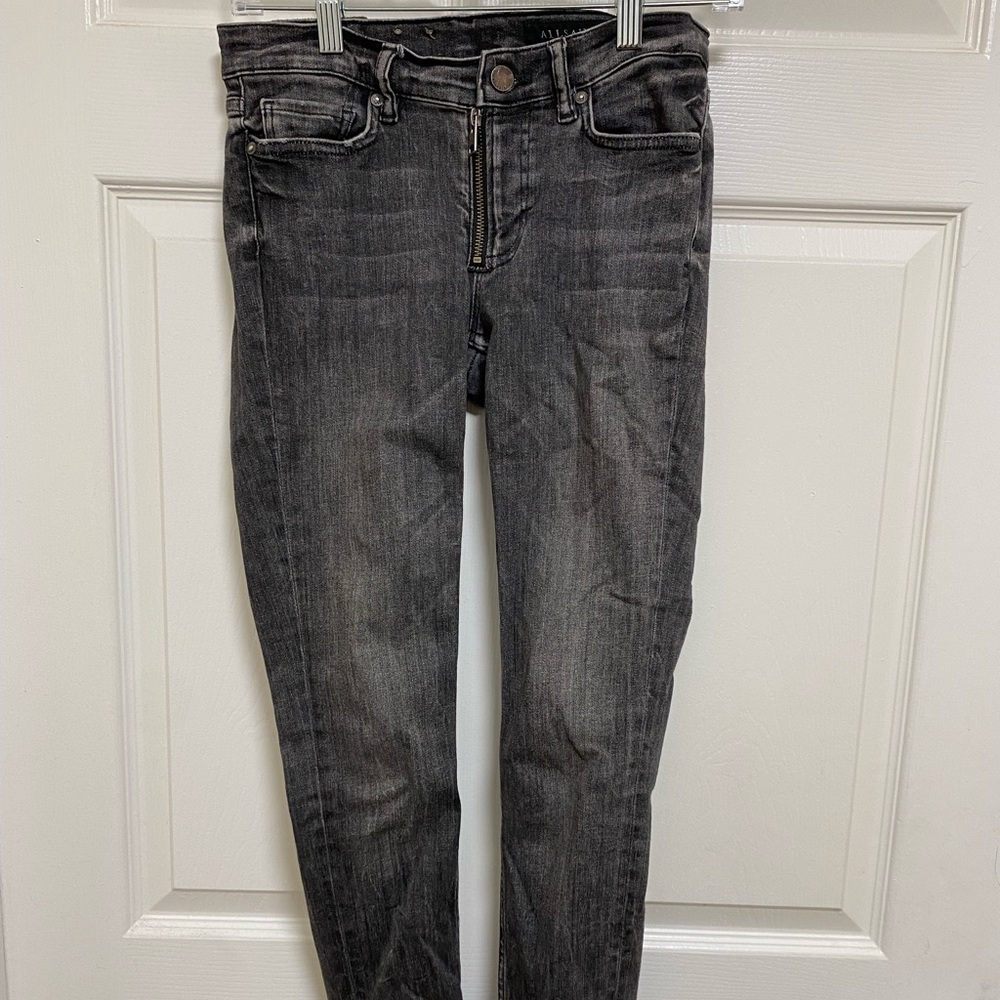 All saints gray Moto jeans size 26